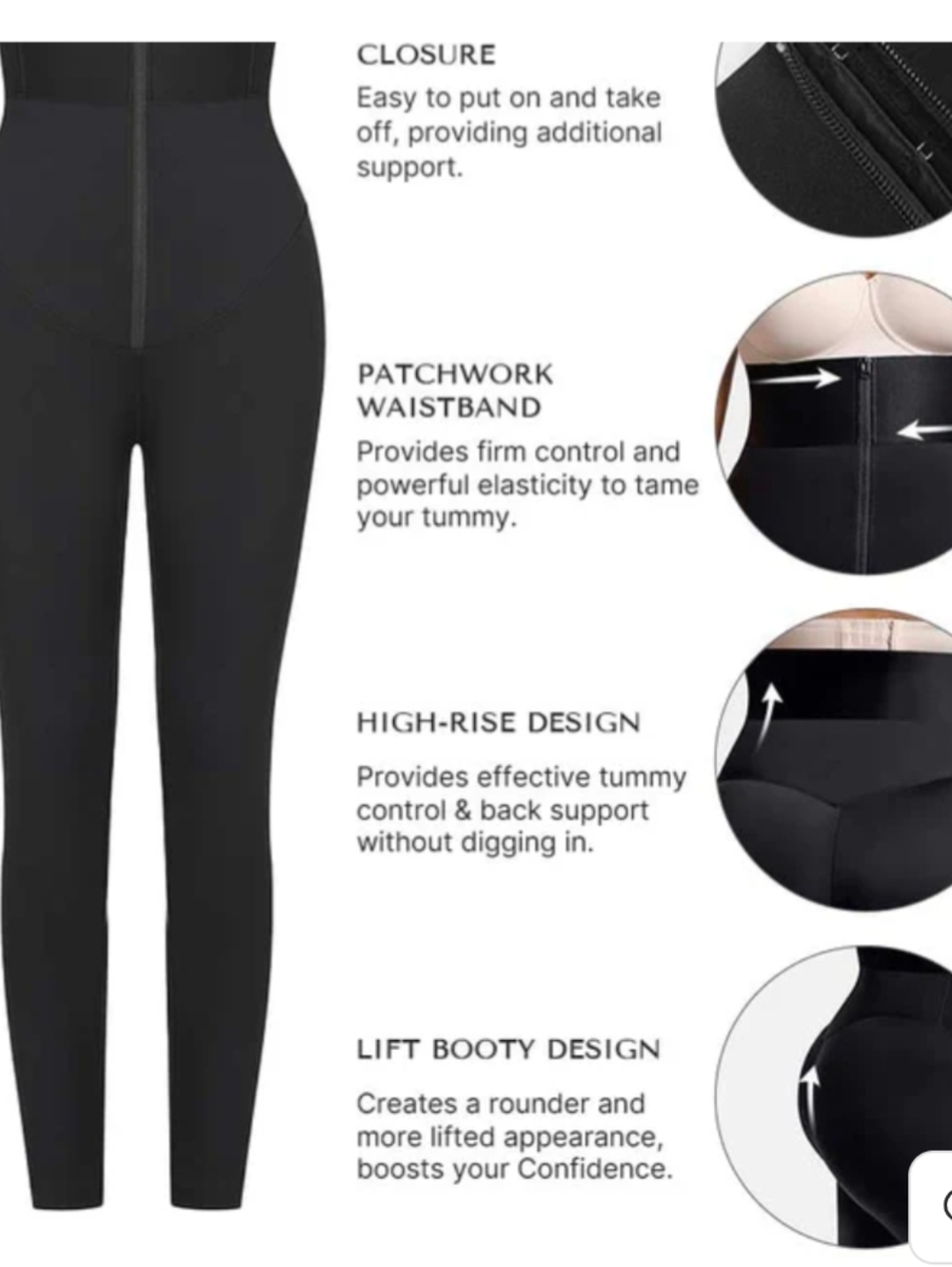 SHAPELLX AirSlim ElasticFuse Waistband Shaping Leggings Size Medium NWT - Picture 2 of 11